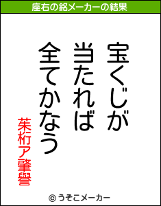 茱桁ア肇譽の座右の銘メーカー結果