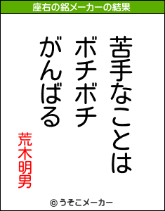 荒木明男の座右の銘メーカー結果