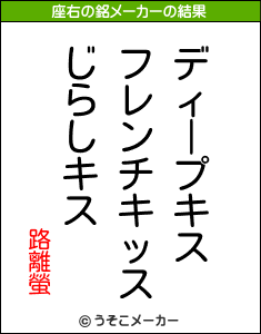 路離螢の座右の銘メーカー結果