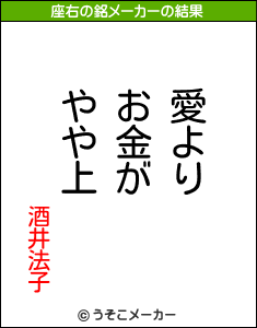 酒井法子の座右の銘メーカー結果