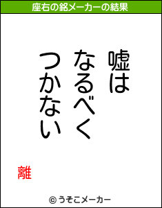 離の座右の銘メーカー結果