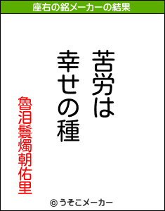 魯泪鬟燭朝佑里の座右の銘メーカー結果