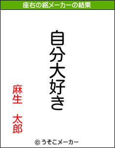 麻生　太郎の座右の銘メーカー結果