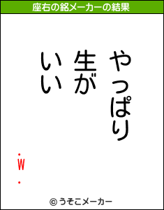 .W.の座右の銘メーカー結果