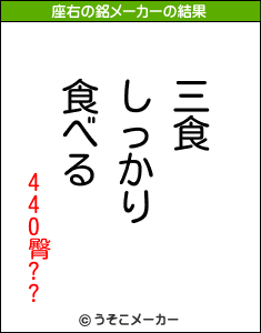 440臀??の座右の銘メーカー結果