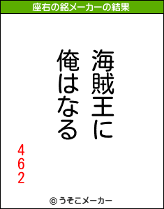 462の座右の銘メーカー結果