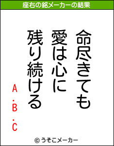 A.B.Cの座右の銘メーカー結果