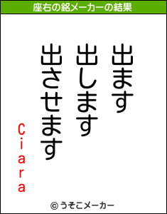 Ciaraの座右の銘メーカー結果