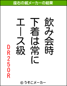 DR250Rの座右の銘メーカー結果