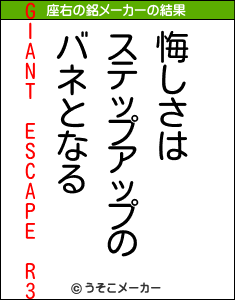 GIANT ESCAPE R3の座右の銘メーカー結果