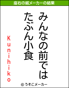 Kunihikoの座右の銘メーカー結果