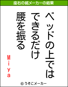 Miyaの座右の銘メーカー結果