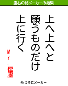 Mr.僖廛の座右の銘メーカー結果