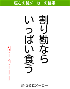 Nihillの座右の銘メーカー結果