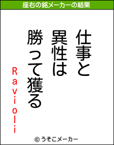 Ravioliの座右の銘メーカー結果