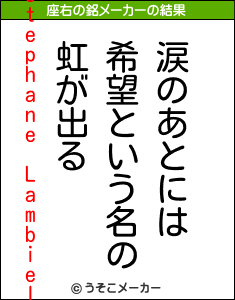 Stephane Lambielの座右の銘メーカー結果