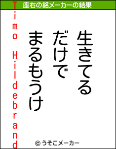 Timo Hildebrandの座右の銘メーカー結果