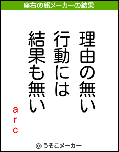 arcの座右の銘メーカー結果