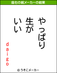 daigoの座右の銘メーカー結果