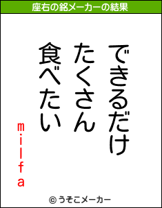 milfaの座右の銘メーカー結果