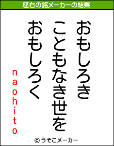 naohitoの座右の銘メーカー結果