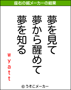 wyattの座右の銘メーカー結果