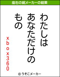 xbox360の座右の銘メーカー結果